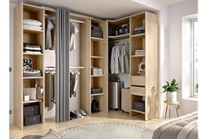 Dmora - Guardaroba grande Bestone, Mobile camera da letto, Cabina armadio portabiti, Armadio appendiabiti, 234x141 h205 cm, Rovere