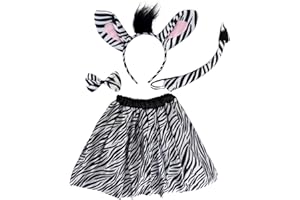 CARNAVALIFE Disfraz Animal para Mujer Adulto Unisex Disfraz Tigre, Vaca, Cebra o Jirafa Falda 40cm con Tul Estampada Carnaval, Halloween, Fiesta Temática