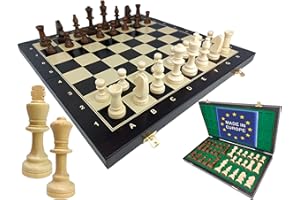 ChessEbook Set di scacchi 48 x 48 cm. - Scacchiera di legno - Set da scacchi pieghevole - Lavorazione artigianale