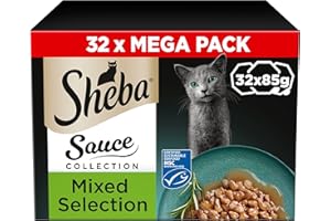 SHEBA Sauce Lover Cat Food Trays Mixed Collection 32 x 85 g