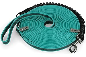 Wolfone Set di guinzagli per cani da addestramento in gomma Guinzaglio per cani antiscivolo e ammortizzatore Fili riflettenti Guinzaglio per cani per attività all'aperto Lago Verde 5M