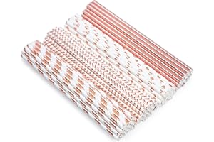DK177 200 Stück Strohhalme Papier, Trinkhalme Papier Biologisch Abbaubare, Bunte Cocktail Strohhalme Trinkhalme, Umweltfreundlich Papierstrohhalme für Geburtstag Hochzeiten und Party, 4 Farben