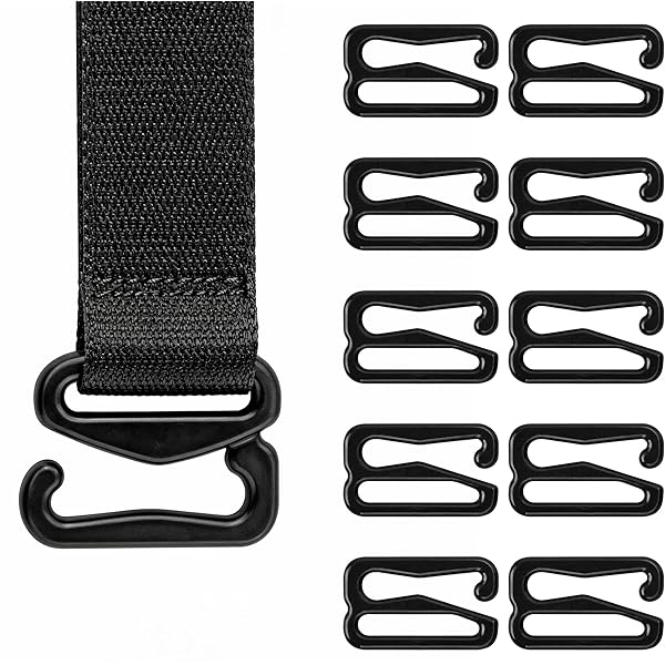 50 Sets Bikini BH Clips Haken – Kunststoff Badeanzug BH Träger Ersatz für Dessous, verstellbare Riemenverschlüsse, transparent, 1,8 x 2,5 cm