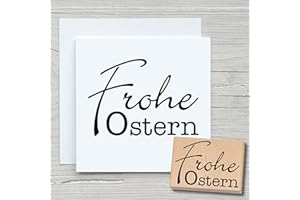 ‎NEWSTAMPS DIE STEMPELMACHER NEWSTAMPS Stempel Frohe Ostern Motivstempel aus Holz & Gummi zum Karten basteln, Holzstempel, Osterkarte, Grußkarte, Scrapbook, Textilstempel, Deko, Kinder