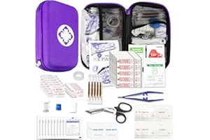 276PCS Compact Small First Aid Kits for Home Businesses Urgent Essential Mini First Aid Kit Travel Size Car Emergency Supplies Kit for Hiking Boating Skating, Purple AMORNING