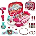 High Trusted Colorful Beauty Makeup Pretend Play Toy Set for Girl with Makeup Accessories and Carry Suitcase (23Pcs - Pink)
