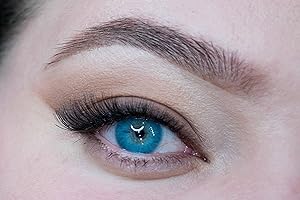 MYSA LENS MYSALENS® Lentilles De Contact De Couleur Hidrocor Azul Bleu Naturelle très haute opacité Kit De Rangement Boitier Pince applicateur Offert 12 Mois sans correction