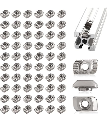 Dtacke 50-Pack M5 T-Nuts For 2020 Aluminum Extrusion - Sliding T Slot Nut For 3D Printer & CNC Builds - View #2