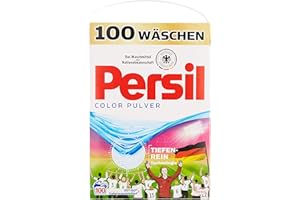 ‎PERSIL Persil Color Pulver (100 Waschladungen), Colorwaschmittel mit Tiefenrein-Plus Technologie bekämpft hartnäckigste Flecken, Waschpulver für leuchtende Farben
