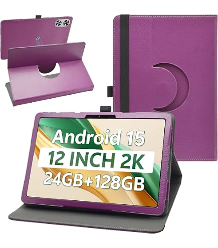 12 inch tablet, Android 15, 2K FHD (2000x1200) large screen, 24GB