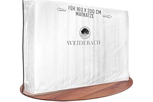 WEIDEBACH® Wytrzymały pokrowiec na materac, 100% szczelny, na materace QUEENSIZE 160 x 200 cm, worek na materac z zamkiem błyskawicznym, torba do przechowywania i transportu, ochrona przed zapachami i