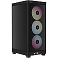 CORSAIR iCUE 2000D RGB Airflow Mini-ITX PC Case - Black - Mini-ITX Form-Factor - Steel Mesh Panels - 3X CORSAIR AF120 RGB Slim Fans Included - iCUE Lighting Node CORE Controller
