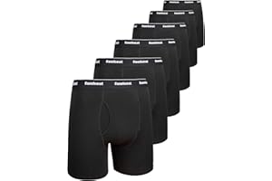 Comfneat Herren Boxershorts Langes Bein Unterhosen Elastisch Baumwolle Elasthan Unterwäsche mit Eingriff