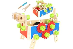 KRUZZEL Cassetta degli Attrezzi in Legno per Bambini dai 3 Anni in su, 9358