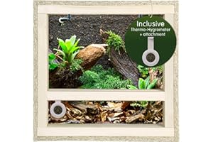 Repiterra Terrarium Reptiles & Batraciens En Bois OSB, Vivarium Facile à Monter, Aération Sur Les Côtés - 40x40x40cm