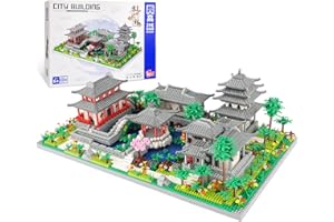 QLT QIAOLETONG Chinese Architecture of Suzhou Garden Micro Bausteine，klemmbausteine Creative Geschenk für Jungen, Mädchen Erwachsene，3930PCS Micro Mini Bausteine（Nicht Kompatibel Mit Lego Architecture）