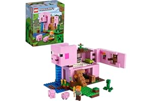 LEGO 21170 Minecraft La Maison Cochon: Jouet de Construction avec Figurines Alex, Animaux et Creeper, Idéal pour Les Jeunes Aventuriers, Cadeau pour Garçons et Filles de 8 à 9 Ans
