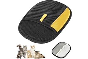 VAWSVOCS 2 Pièces Gant Poil Chat, Double Face Brosse Poils Animaux,Gants d'épilation d'animaux pour Chien et Chat, Gants d'épilation réutilisables pour Le Lavage, Le démêlage et Le toilettage (B)