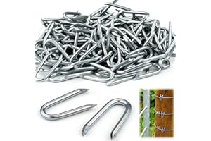 KGGZKG 350 Piezas Grapas Pequeños Clavos Grapa Valla Grapas para Coronas Floristería Suministros Galvanizado U Gancho Clavo para Madera Grapas de Acero para la Fijación Fijación para Valla de Jardín