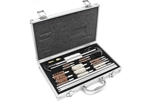 WILTEC Set de Limpieza de Armas 100 Piezas en maletín de Transporte Rifles Escopetas Pistolas Caza Armerías