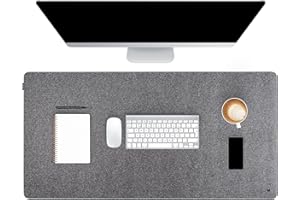 FORMGUT® Sottotavolo in Feltro - Sottotavolo in feltro di alta qualità per ufficio e posto di lavoro - Protezione per il tavolo e organizzatore - 80 x 40 cm (grigio medio)