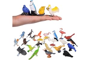 HOMNIVE Birds Figurines, 23pcs Realistic Eagle Parrot Robin Owl Toy Bird, Fairy Garden Accessories, Learning Educational Toys for Dollhouse Birthday Cake Topper Gift for Kids Toddler