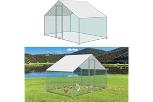 Joparri Pollaio con serratura di sicurezza e protezione solare in PE impermeabile, 3 x 2 x 2 m, telaio in acciaio robusto, ideale per polli, conigli e altri piccoli animali