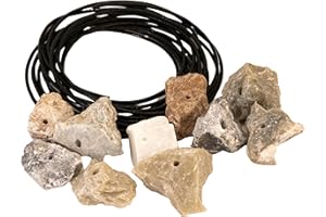 artdee® Speckstein Amulettsteine mit Loch und Lederband (10 Stück) – handgefertigte Schlüsselanhänger aus Speckstein Rohling selbst gestalten Schlüsselanhänger selbst Machen Specksteine