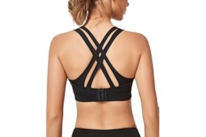 Yvette Sport BH Starker Halt Gepolstert Gekreuzt Rücken Große Brüste Lauf Fitness Yoga Bra