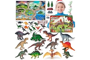 RIZTGAE Dinosaur Toys for Boys Age 3 4 5, Sensory Toys for Autism Toys for 3-12 Year Old Boys Party Bag Fillers for Kids 3 4 5 6 7 8 9 10 Year Old Boys Gifts Party Favours Kids Dinosaur Figure Advent Calendar