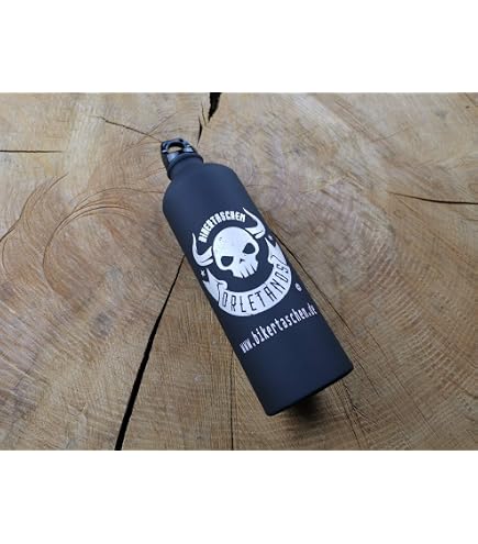 ORLETANOS Bouteille Carburant Aluminium 800 Ml Orange Tête De Mort - Compatible Harley Davidson, Réserve Essence Motos Custom
