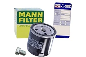 MANN-FILTER 1x Ölwechsel Set - MANN ÖLFILTER + Ölablass-Schraube + LIQUI MOLY Ölwechsel-Anhänger