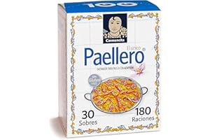 Paellero Carmencita Mezcla de Especias para Paella con Azafrán, Sin Gluten, 30 Sobres de 4g Ud., 180 Raciones - 120g