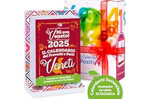 IL CALENDARIO POSITIVO Calendario "Mi son Veneto" 2025 con Supporto | "Ogni dì ghe ne vien fora una" | Proverbi e Detti VENETI | Edizione con Nuove Frasi | Dimensioni 12x17x6,5