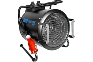 Güde Riscaldatore elettrico GH 9 E (9 kW, 2 livelli di calore 4,5/9 kW, funzione ventilatore, potenza soffiante 742 m³/h, angolo di inclinazione e spegnimento, protezione da surriscaldamento,