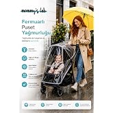 Mommyslab Fermuarlı Puset Yağmurluğu, 12 Mikron PVC, T&uuml;m Bebek Arabalarına Uyumlu