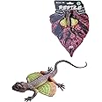 MACMERISE Galaxy Flying Lizard Toy - Realistic Draco Lizard Figurine with Wing-Like Flaps | Gray with Green, Yellow & Red-Orange Pattern | Detailed Reptile Model for Kids