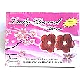 Premium Charcoal Pink Box Flower Bloom Shaped Big Size Long Lasting Quick Light Tablets Size: 50MM