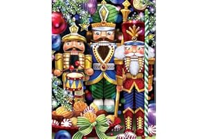 NAIMOER Casse-Noisette Peinture Diamant Adulte, Diamond Painting Noël Complet, Diamond Painting Noël Kit Enfants Diamant Strass Point de Croix Cristal Painting pour Murale Décor 30x40cm