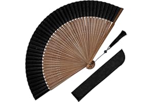 Grevosea Folding Hand Fan, Hand Fans For Women Foldable Nylon-Cloth Bamboo Vintage Retro Chines/Spanish Foldable Fan For Wedding Party Favor Performance Dance Home Decorations Festival Gift