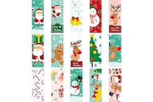 YUILLE 30 Stück Weihnachten Lesezeichen,Bunt Niedlichen Lesezeichen,Süß Magnet Seiten Clips Lesezeichen,Magnetische Lesezeichen,mit Weihnachtsmann Schneemann Rentier Muster
