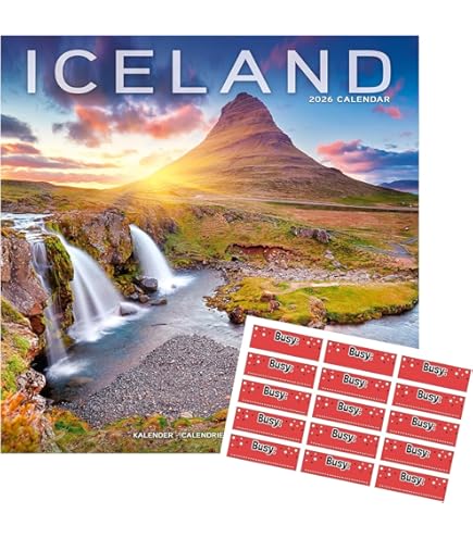 Calendrier Mural 2026 Islande - Format A3 - Photos Paysages Spectaculaires Par Melanie Viola - Papier Qualité 170 G/m²