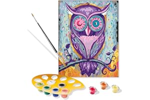 Ravensburger - CreArt El sueño del Búho , Kit para Pintar por Números, Contiene una Tabla Preimpresa 24x30 cm, Pincel, Colores y Accesorios, Juego Creativo Relajante para Adultos 14+ Años