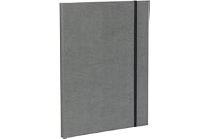 BIGSO BOX OF SWEDEN BIGSO PAULINA Carpeta A4 con banda elástica, cartón y papel lino, para documentos y archivos, color gris