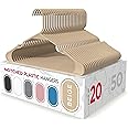 Sharpty Plastic Hangers Clothes Hangers for Clothing, Closet, Coats & Shirts - Notched, Durable, Thick, Tough & Space Saving - for Everyday Standard Use, Room Essentials & Basics - 20 Pack - Beige