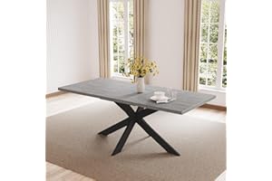 ‎JIEXI JIEXI Essgruppen Für 4-6 Personen, Esstisch Ausziehbar, Moderner Grauer MDF-Holztisch, Geeignet Für Wohnzimmer, Küche