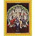 Pavan Photo Laminations Lord Murugan Valli Deivanai Subramanya Swamy Wall Painting Framed Home Decor (Wood,Matte,Gold,Small Size,6 x 8 Inch) R69S