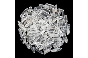 ORIENTREA Baguettes en Cristal de Roche Pierre Naturelle-200g Baguettes en Quartz Cristal, Tour de Cristal de Roche, Cristal de Roche Pierre de guérison en Cristal de Roche Emballage de boîte-Cadeau