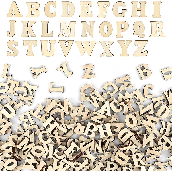 200 Lettere Di Legno Per Decorazione - Alfabeto Maiuscolo 15mm Per Fai Da Te, Matrimoni E Artigianato - Foto 5