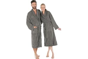 CelinaTex S-XXXL Bademantel Kapuze oder Schalkragen Uni lang aufgesetzte Taschen Damen Herren Unisex warm Frottee Baumwolle OEKO-TEX